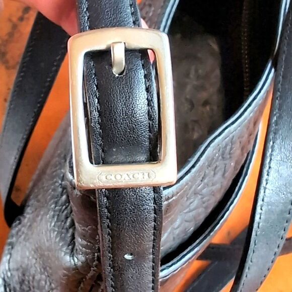 Vintage Coach Small Hudson Zip Black 🖤 Pebble Leather Crossbody - Picture 7 of 12